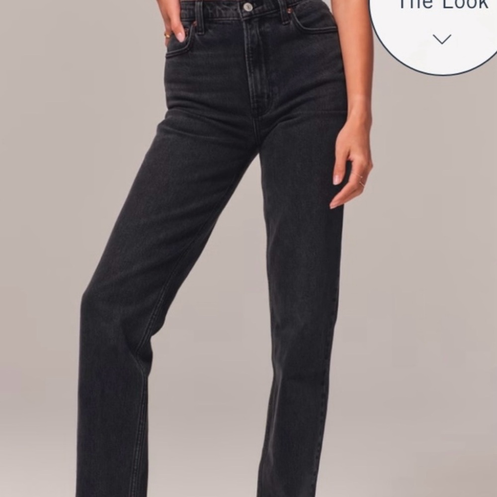 A&F 0short 90s straight ultra high rise Jeans